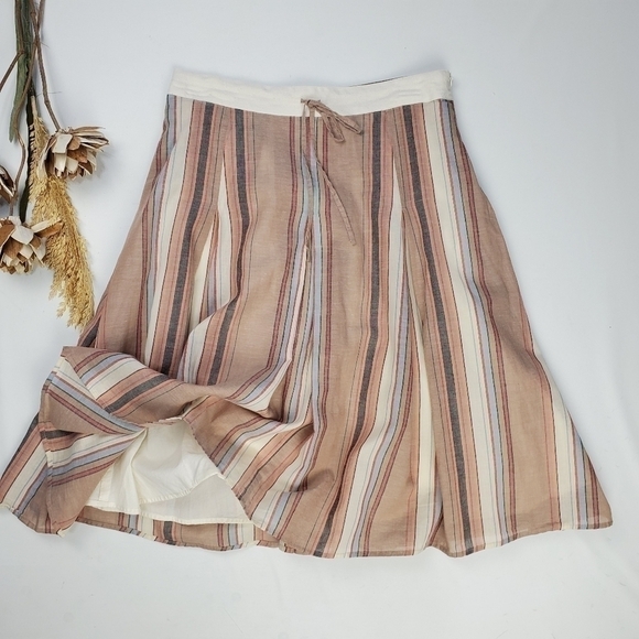Banana Republic Cream Tan Orange Stripe Skirt 2 - Picture 3 of 14